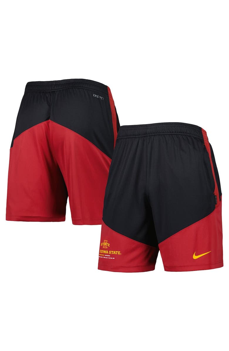 Nike Men's Nike Black/Cardinal Iowa State Cyclones Performance Player Shorts, Main, color, 