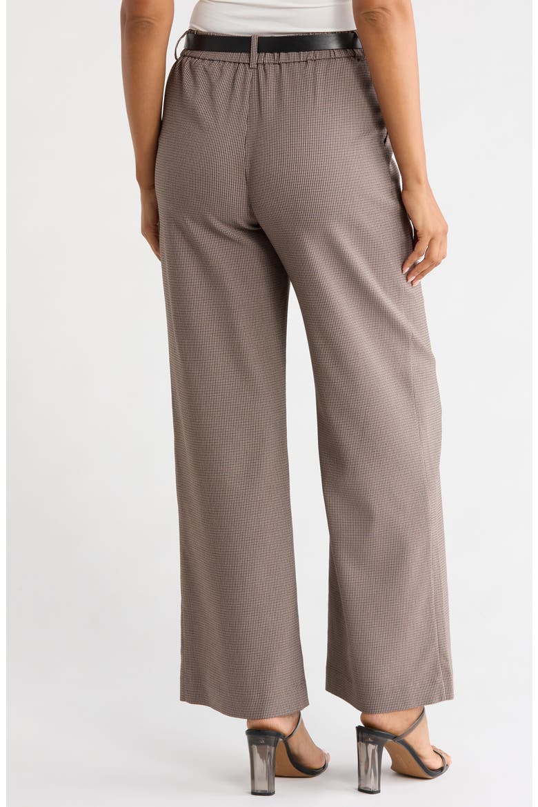 Houndstooth Belted Wide Leg Pants, Alternate, color, BLACK/ GREY