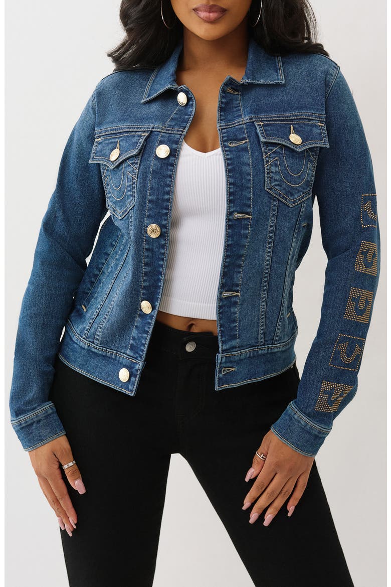 Jesse Slim Denim Jacket, Main, color, MEDIUM RUSTIC BARN WASH