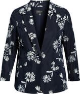 Tahari ASL Floral One-Button Jacket