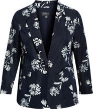 Tahari ASL Floral One-Button Jacket