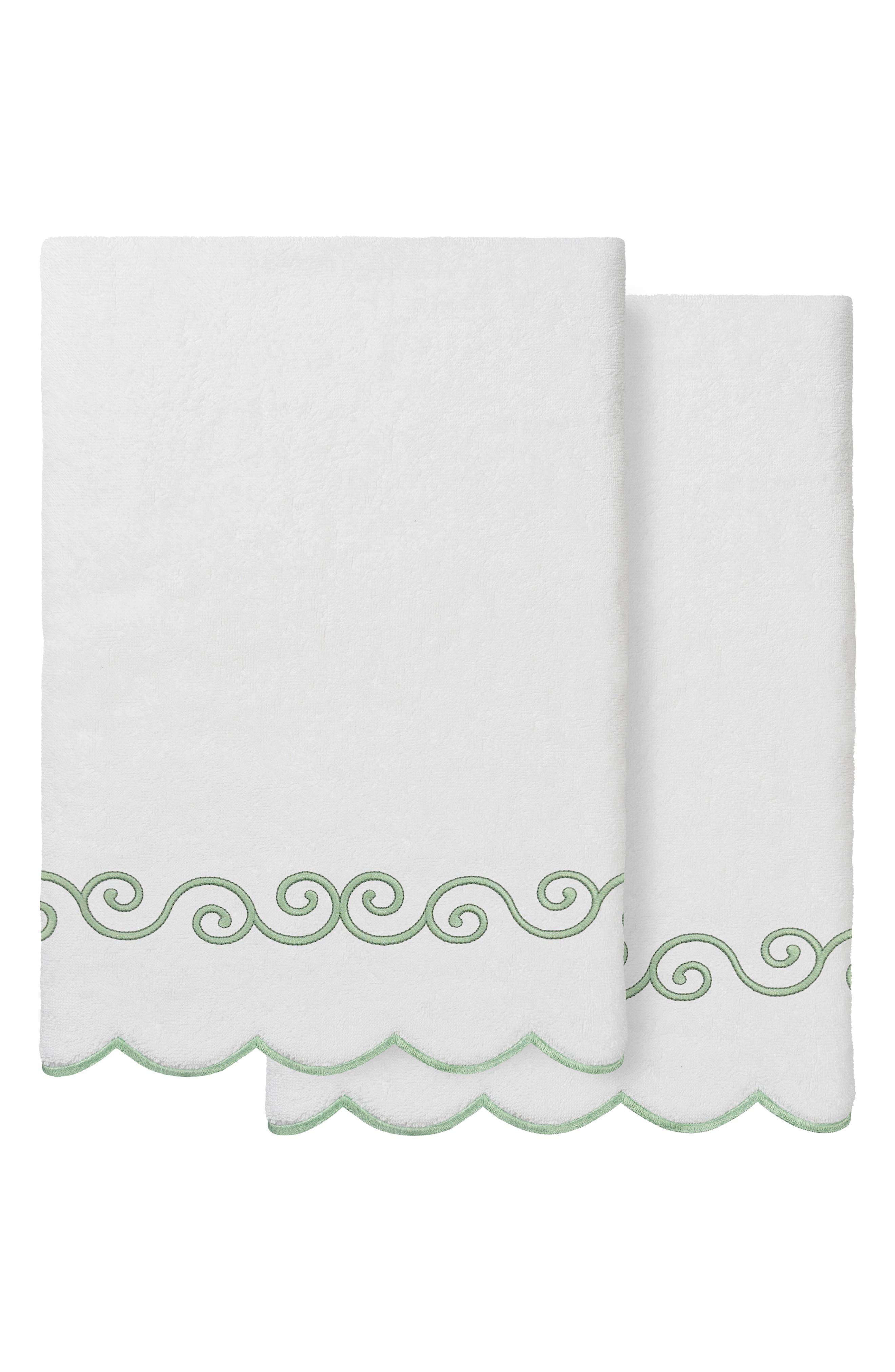 2-Piece Symmetra Embroidered Turkish Cotton Bath Towel Set