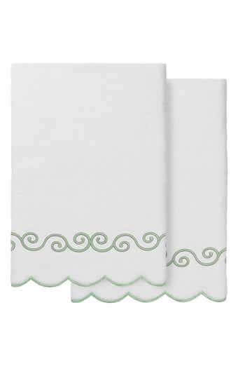 2-Piece Symmetra Embroidered Turkish Cotton Bath Towel Set