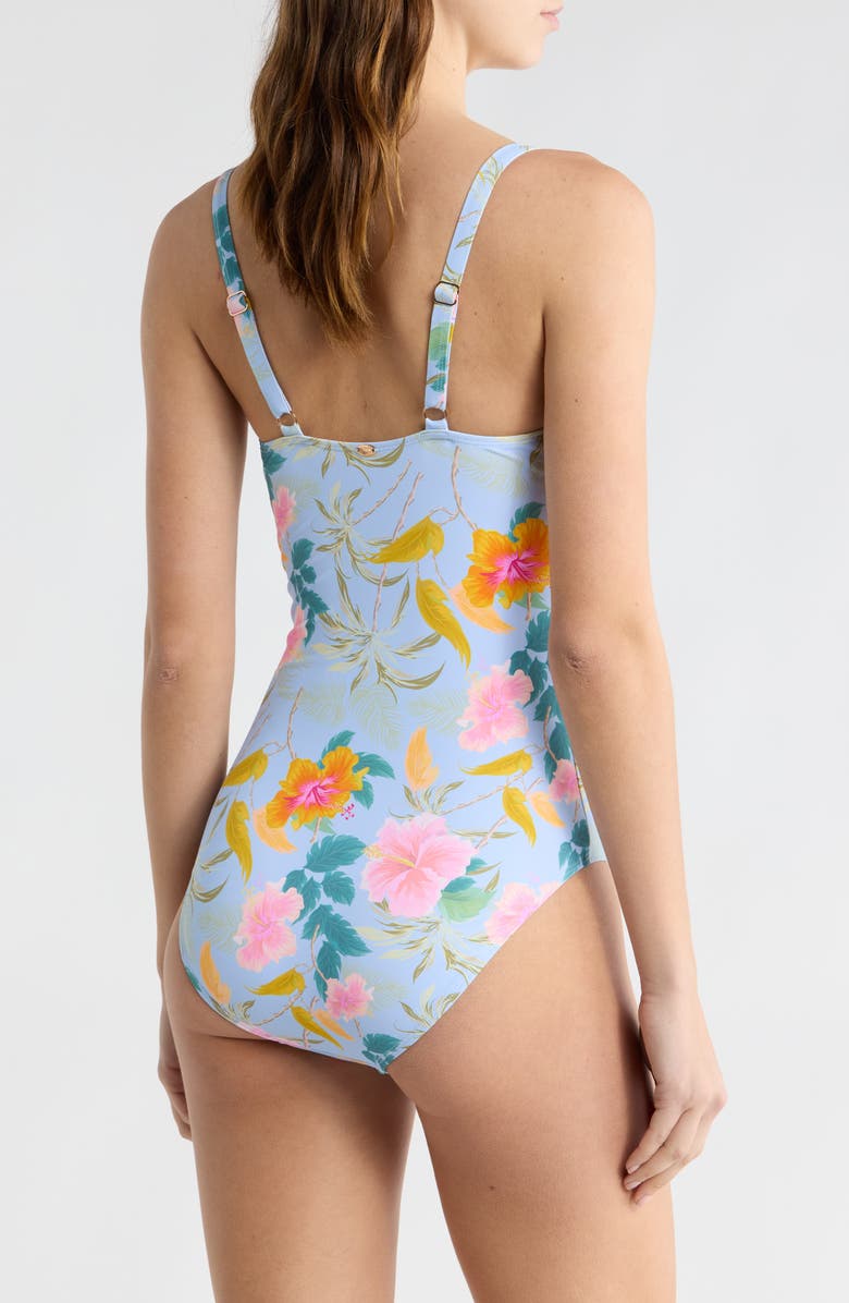 Betsey Johnson Sweetheart Ruched One-Piece Swimsuit, Alternate, color, Blue