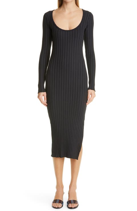 RIB by Simon Miller Noah Side Slit Long Sleeve Midi Dress