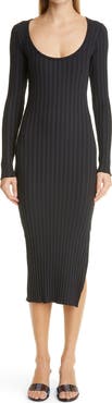 Simon Miller RIB by Simon Miller Noah Side Slit Long Sleeve Midi Dress
