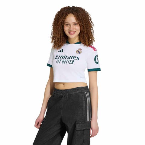 Women's adidas White Real Madrid 2026/27 Home Cropped Replica Jersey