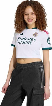 adidas Women's adidas White Real Madrid 2026/27 Home Cropped Replica Jersey