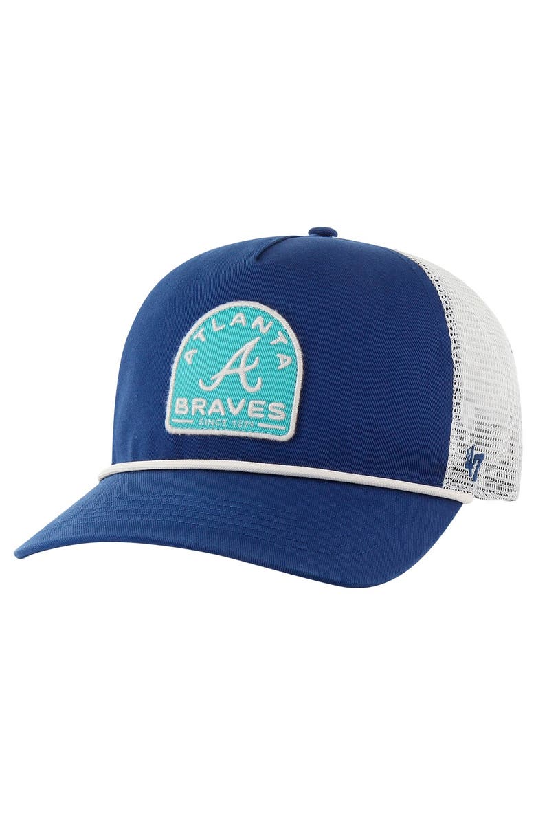 '47 Men's '47 Navy Atlanta Braves Cypress Trucker Hitch Adjustable Hat, Main, color, 
