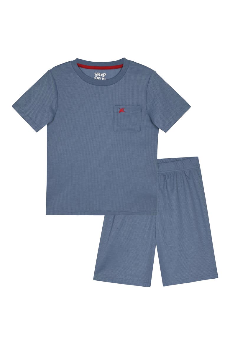 Kids' Waffle Knit Two-Piece Pajamas, Main, color, NAVY