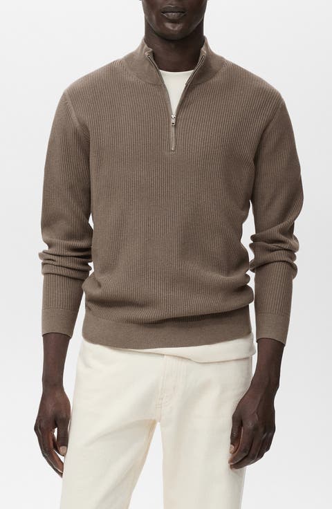 Rib Quarter Zip Sweater