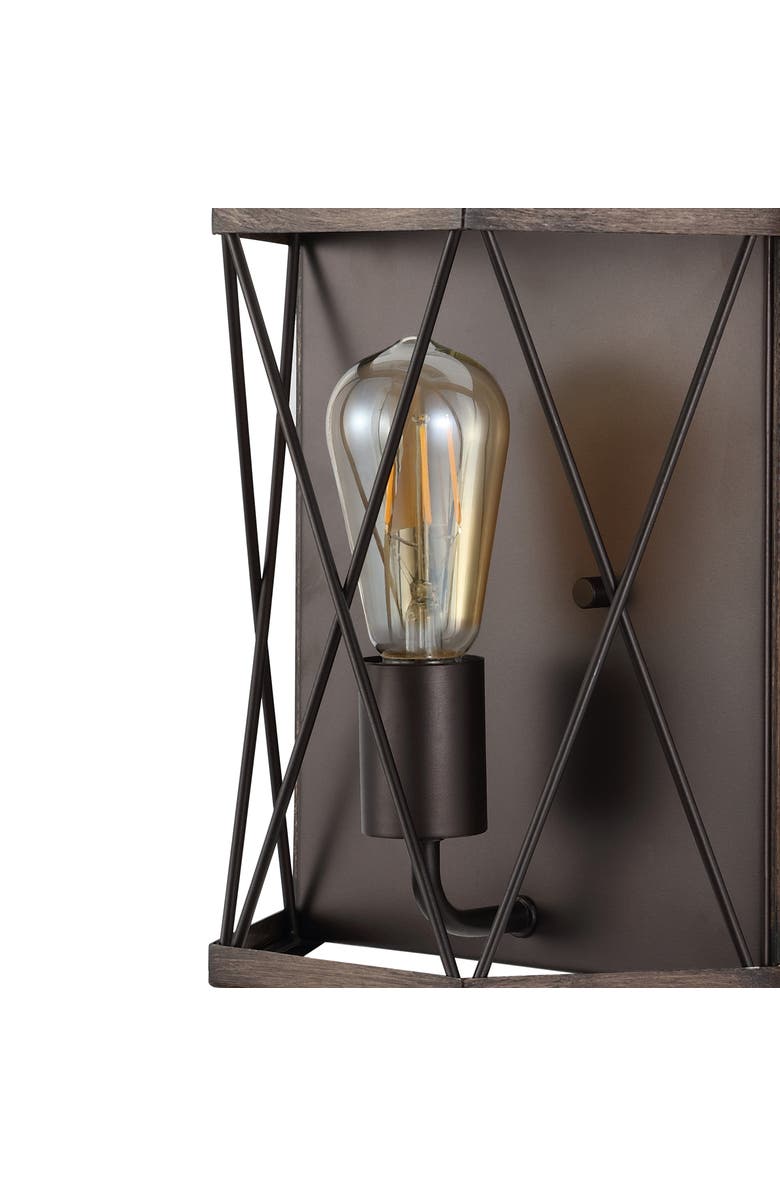 JONATHAN Y Liam 1-Light Rustic Farmhouse Iron LED Sconce, Alternate, color, Dark Brown/Oil Rubbed Bronze