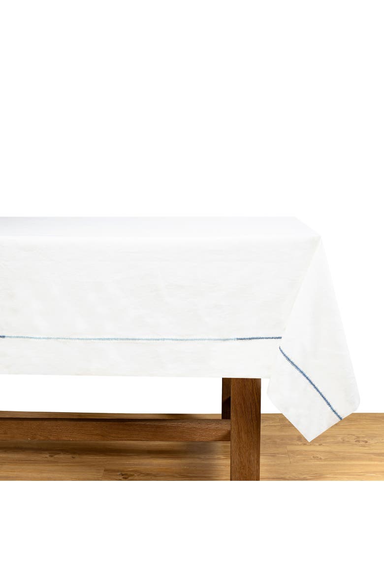 Embroidery Tablecloth, Alternate, color, White/Blue 60" x 90"