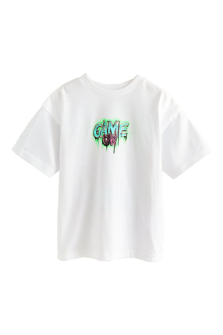 Kids' Game On Cotton Graphic T-Shirt, Main, color, WHITE