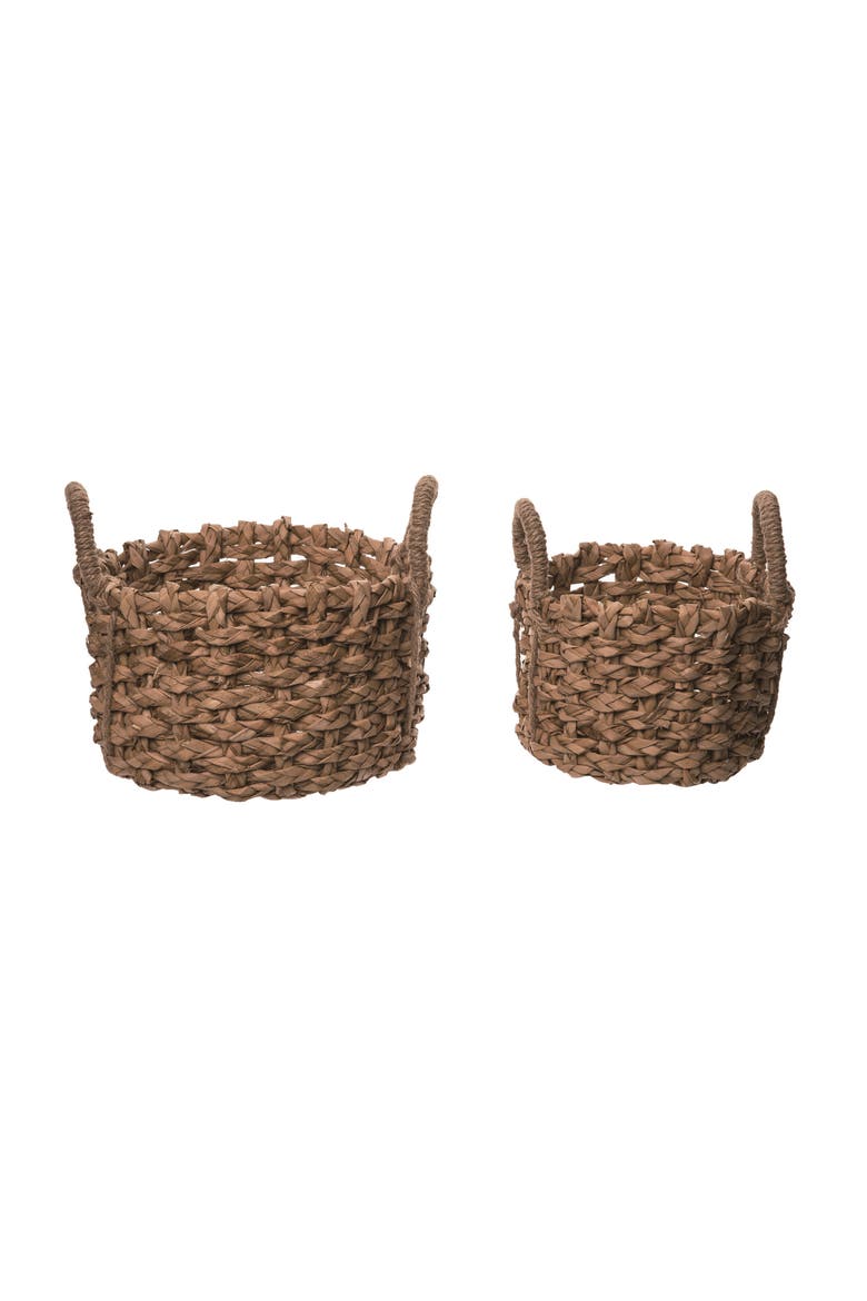 Basket Set of 2 Woven Storage Baskets, Main, color, Brown