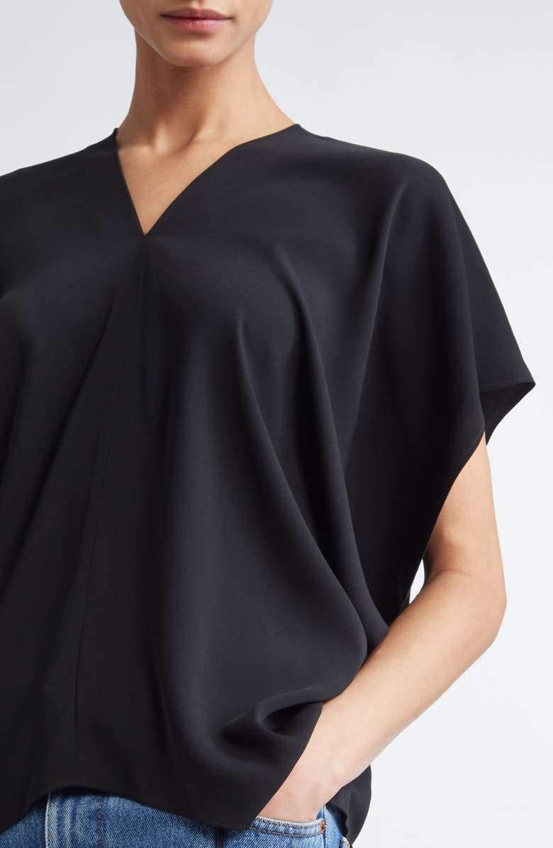 MM6 Maison Margiela Draped Short Sleeve Top, Alternate, color, Black