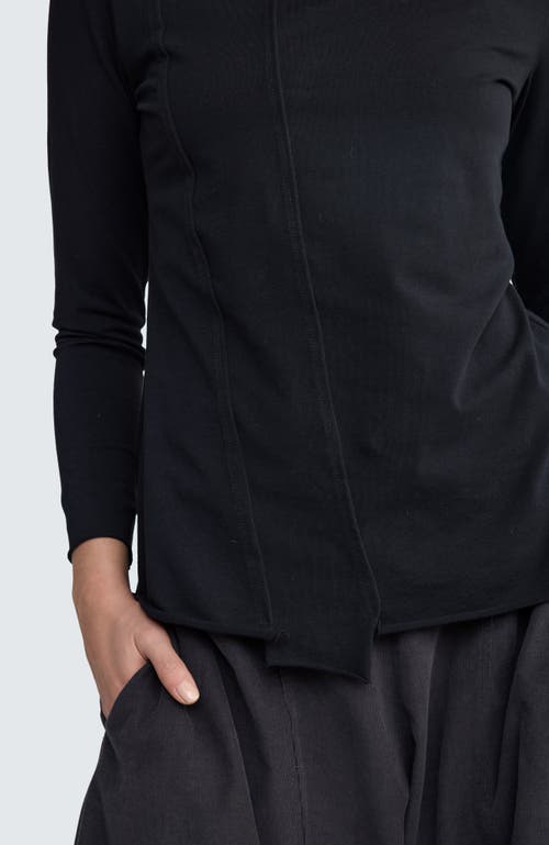 Luukaa Nyx Structured Turtleneck Blouse In Black