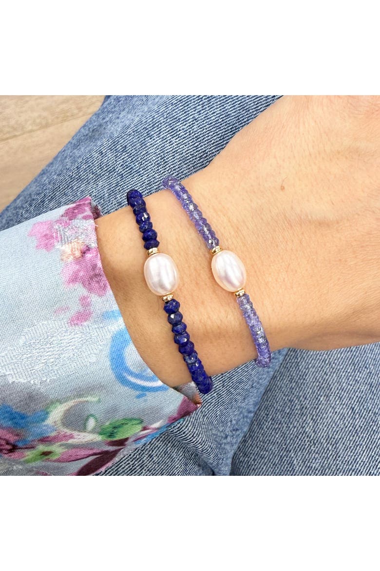 Tanzanite Bead Pearl Bracelet, Alternate, color, Tanzanite