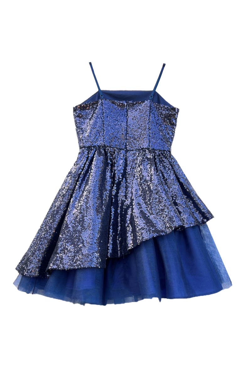 Sequin Peek-a-Boo-Dress, Alternate, color, NAVY