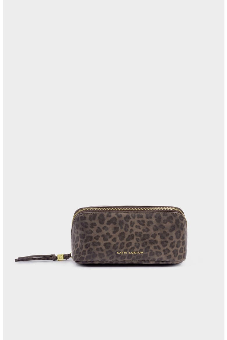 Fold-Out Mirror Make Up Bag, Main, color, Leopard