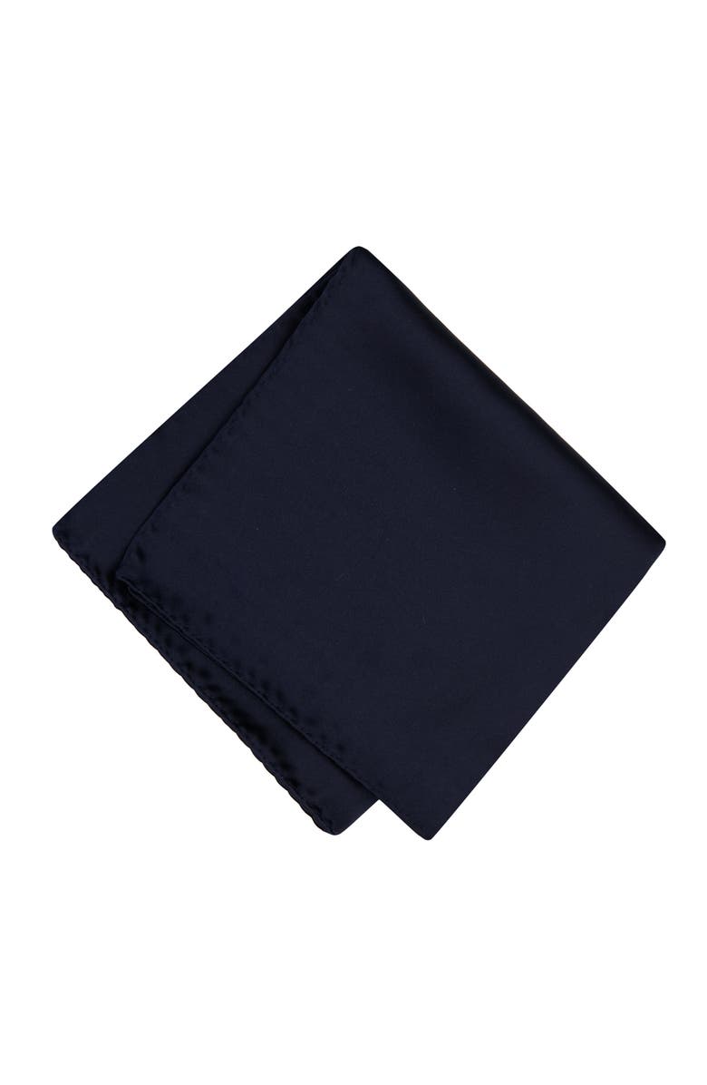 Brooklyn Brigade Men's Solid Satin Pocket Square, Main, color, Navy