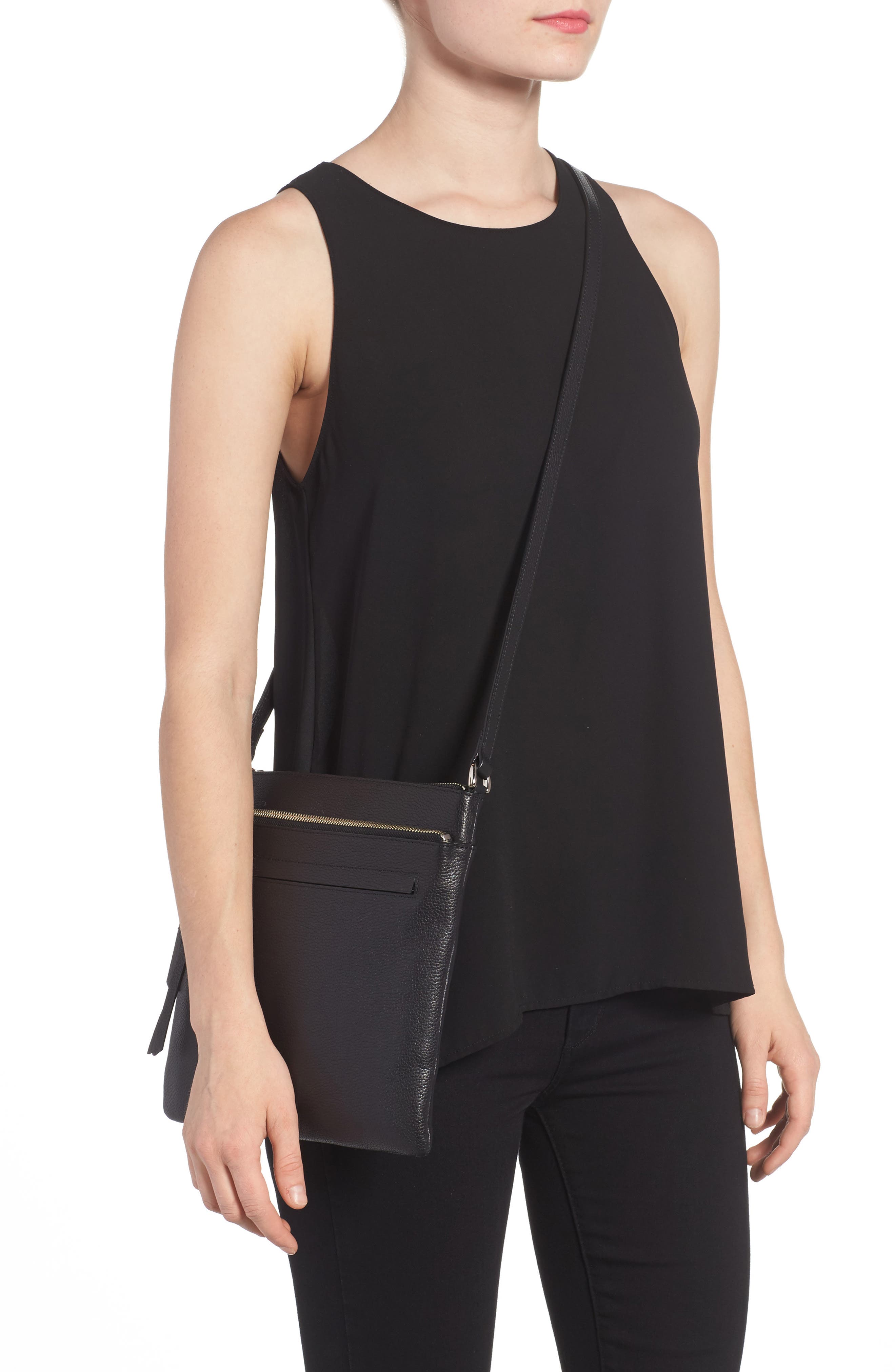 Nordstrom Finn Leather Crossbody Bag, Alternate, color, 