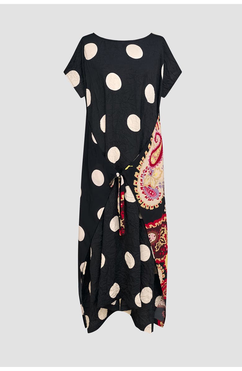 Alembika Polka dots mixed print wrap dress, Alternate, color, 