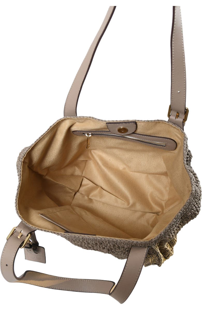 Forever & Always Shoes Giorgia Hand Woven Shoulder Bag with Leather Straps, Alternate, color, Mink Color