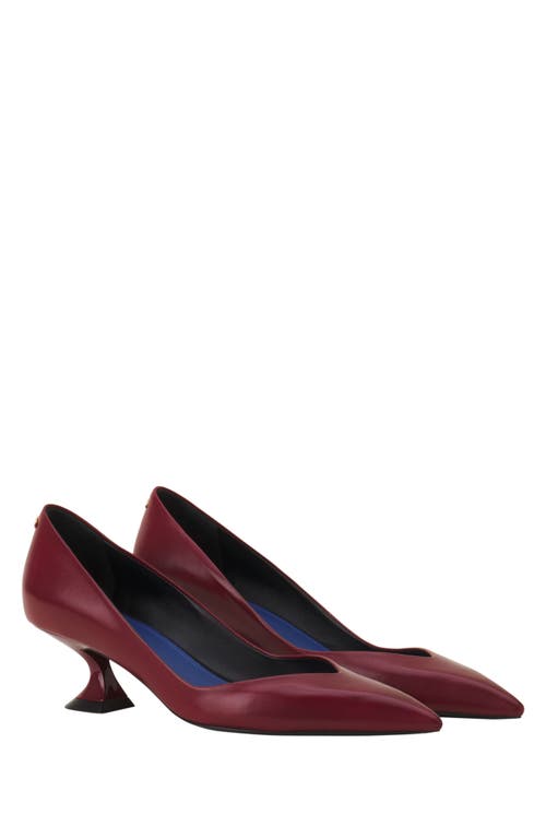 Lanvin Midnight Step Pump In Leather In Burgundy