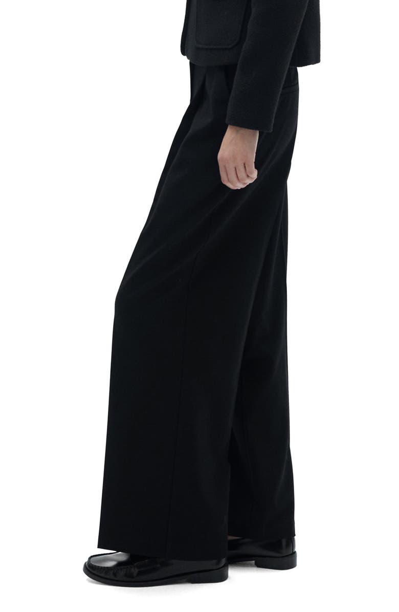 MANGO Pleated Wide Leg Pants, Alternate, color,