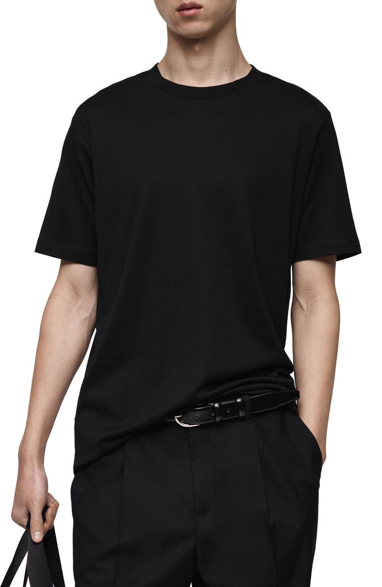MANGO Regular Fit Cotton T-Shirt, Main, color, Black