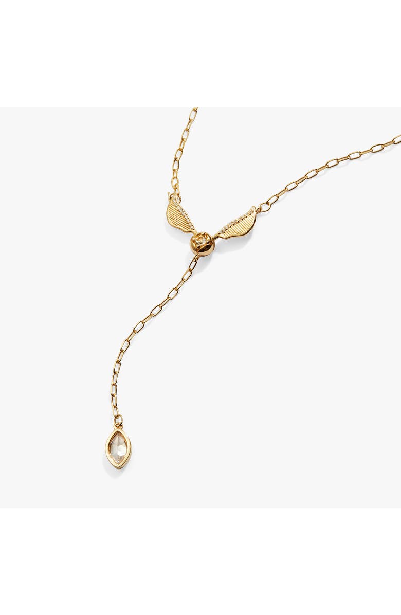 Alex and Ani Harry Potter<sup>™</sup> Golden Snitch And Navette Lariat Necklace, Alternate, color,