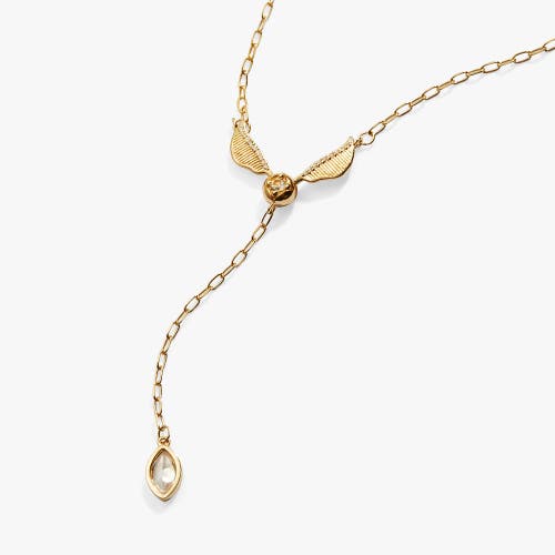 Alex And Ani Harry Potter Golden Snitch And Navette Lariat Necklace In Gold