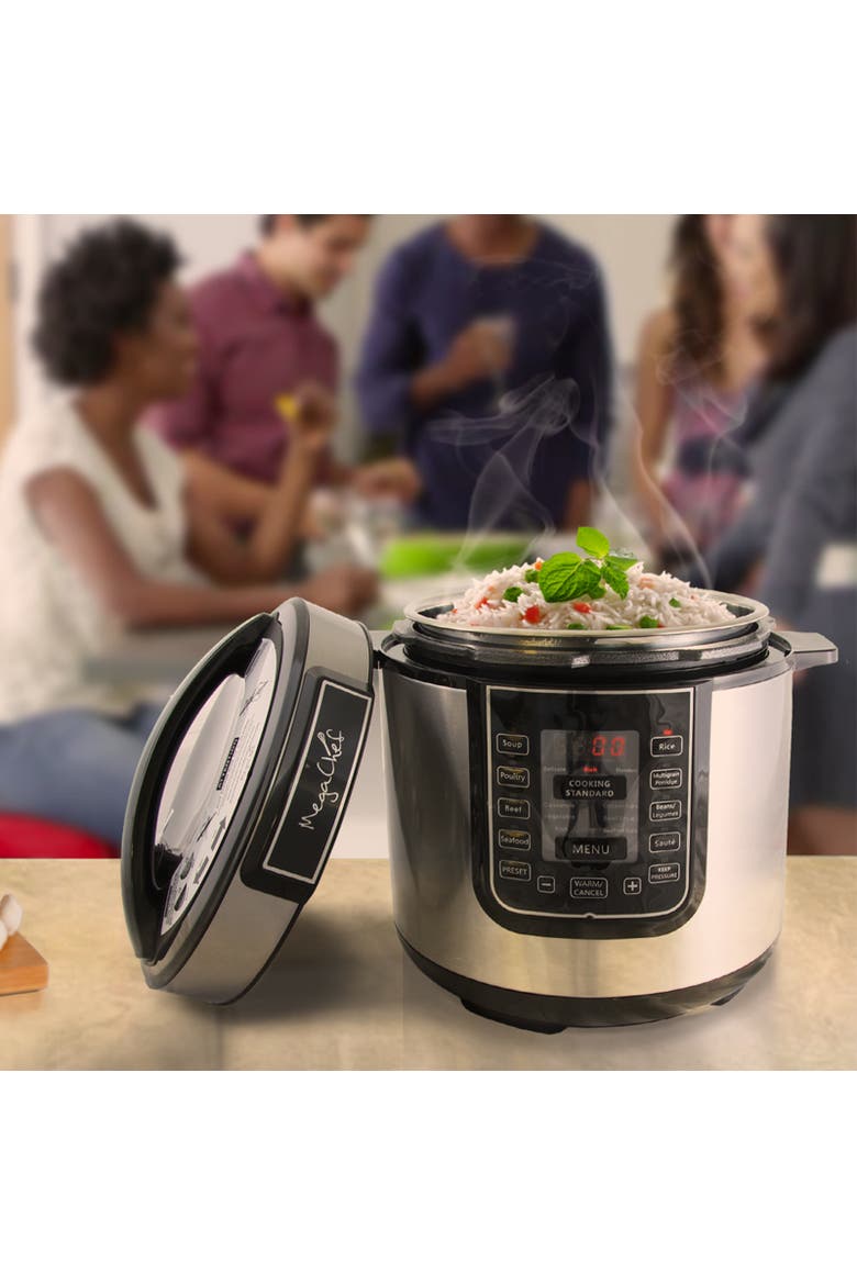 6 Quart Digital Pressure Cooker with 14 Pre-set Multi Function Features, Alternate, color, Grey
