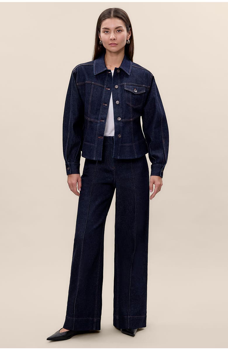 Rebecca Taylor Carmen Denim Jacket, Alternate, color, Carmen Indigo