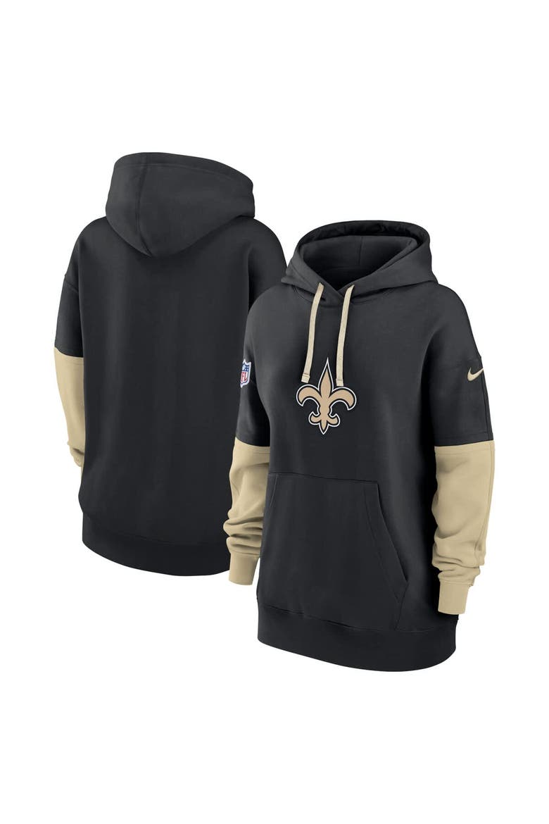 Women's Nike Black New Orleans Saints 2024 Sideline Essential Fleece Pullover Hoodie, Main, color, Black