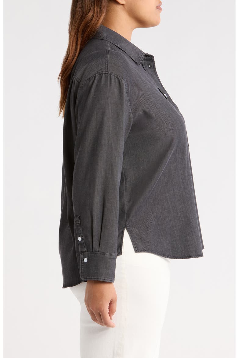 Lunette St Chambray Button-Up Shirt, Alternate, color, WASHED BLACK