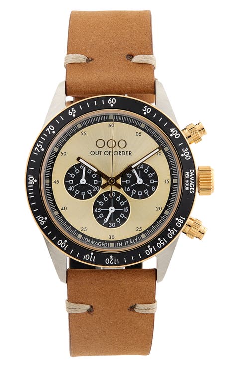 Supervintage Chronograph Leather Strap Watch, 42mm