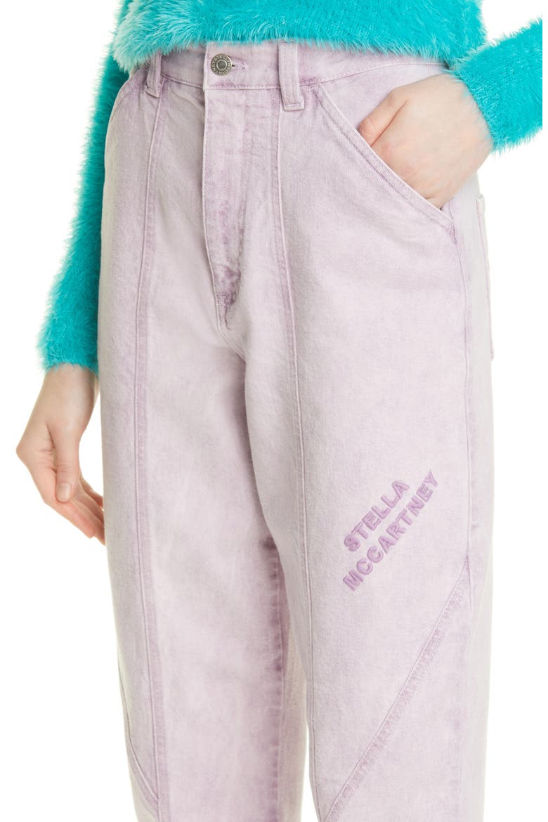 Stretch Organic Cotton Crop Tapered Jeans, Alternate, color, MARBLE LILAC