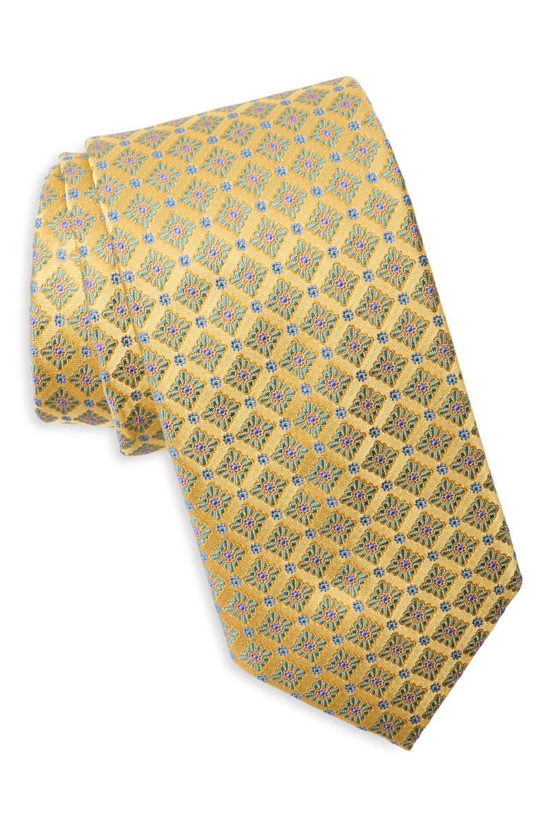 Westgrove Neat Silk Blend Jacquard Tie, Main, color, YELLOW