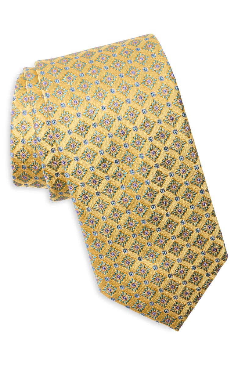 Ted Baker London Westgrove Neat Silk Blend Jacquard Tie, Main, color, Yellow