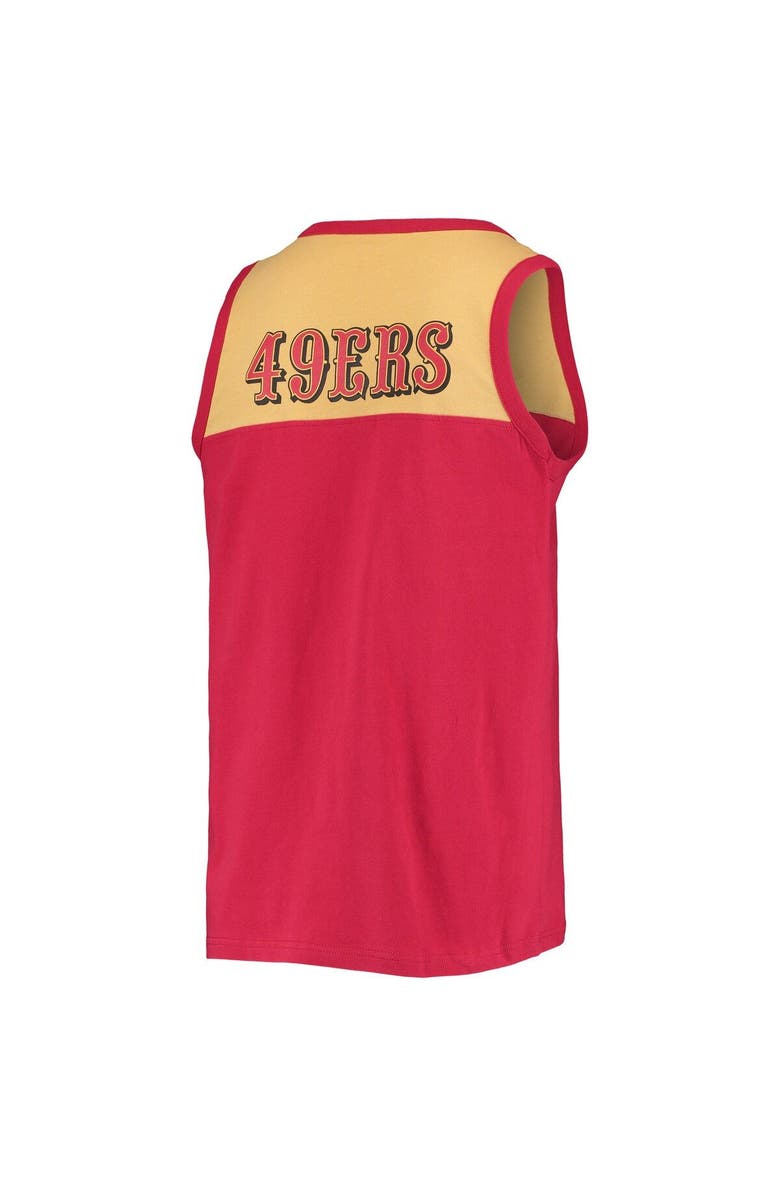 STARTER Men's Starter Scarlet/Gold San Francisco 49ers Team Touchdown Fashion Tank Top, Alternate, color,