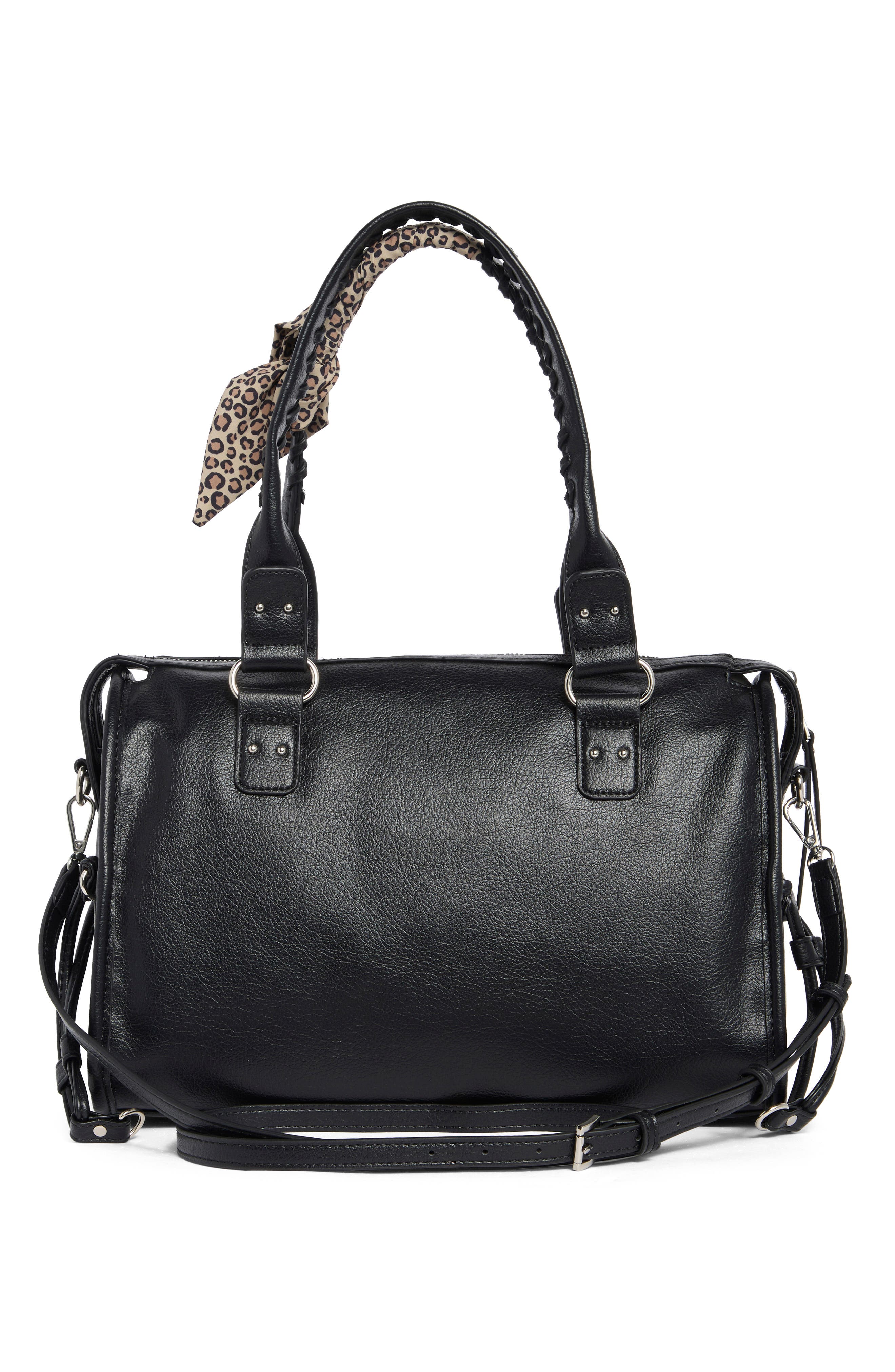 Charm Trim Bowler Bag, Alternate, color, BLACK