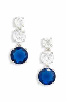 Nadri Cubic Zirconia Triple Drop Earrings