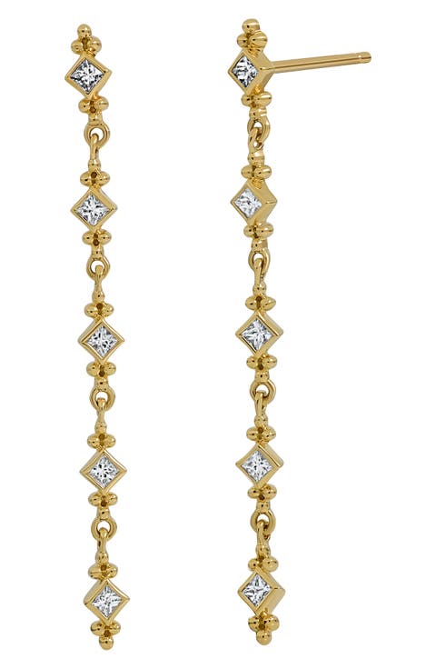 Mykonos Diamond Linear Drop Earrings