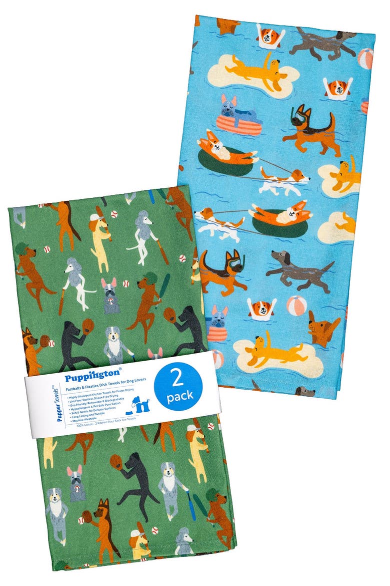 Dog Kitchen Towels - Fastballs & Floaties, Alternate, color, Fastballs and Floaties