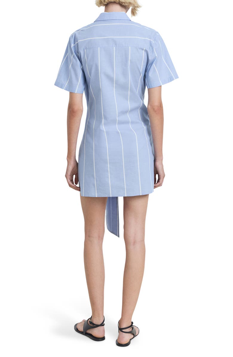 MANGO Tie Front Shirtdress, Alternate, color, Blue