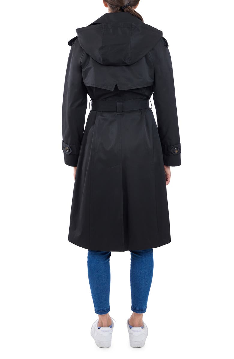 London Fog Cotton Blend Trench, Alternate, color, Black