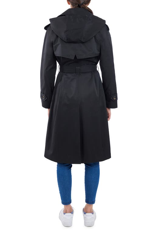 London Fog Cotton Blend Trench In Black