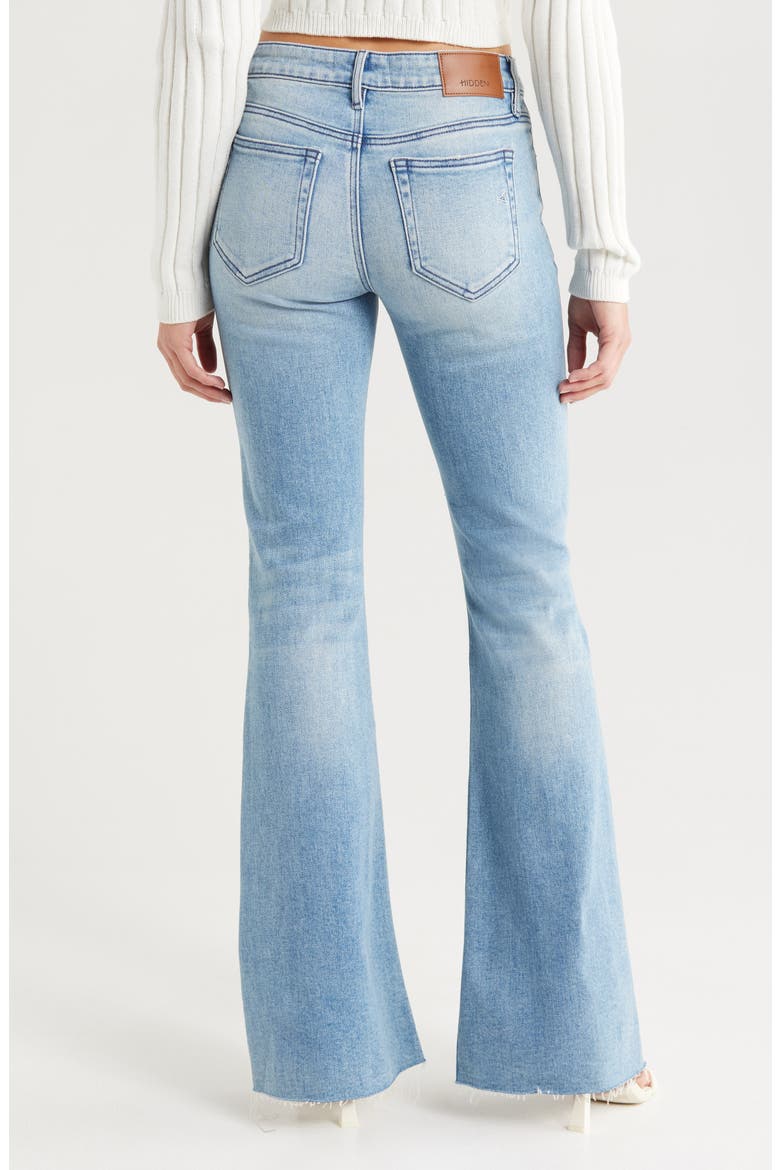 Ripped Mid Rise Flare Jeans, Alternate, color, LIGHT WASH